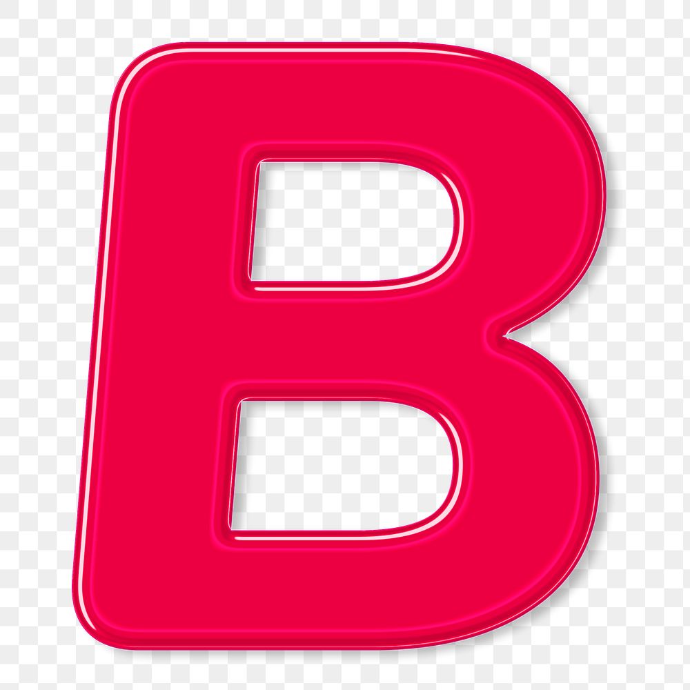 Letter B png bold jelly glossy typography