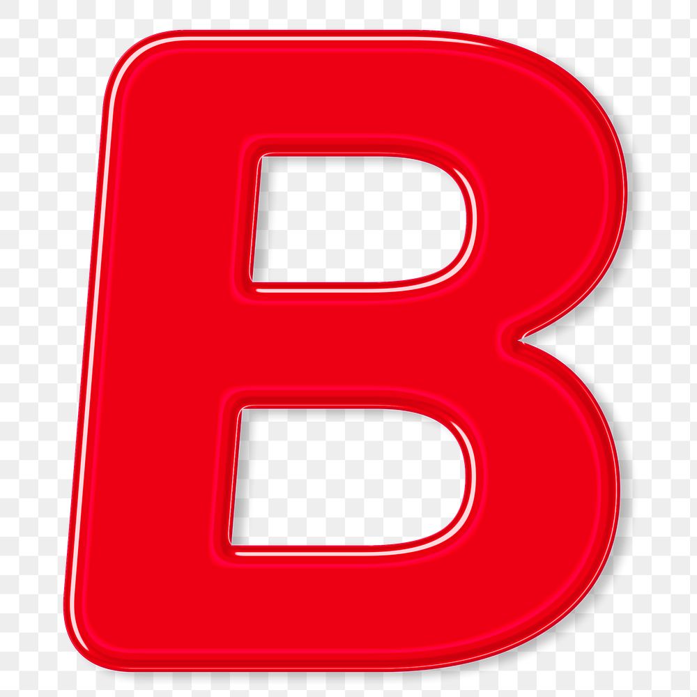 Letter B png bold jelly glossy typography