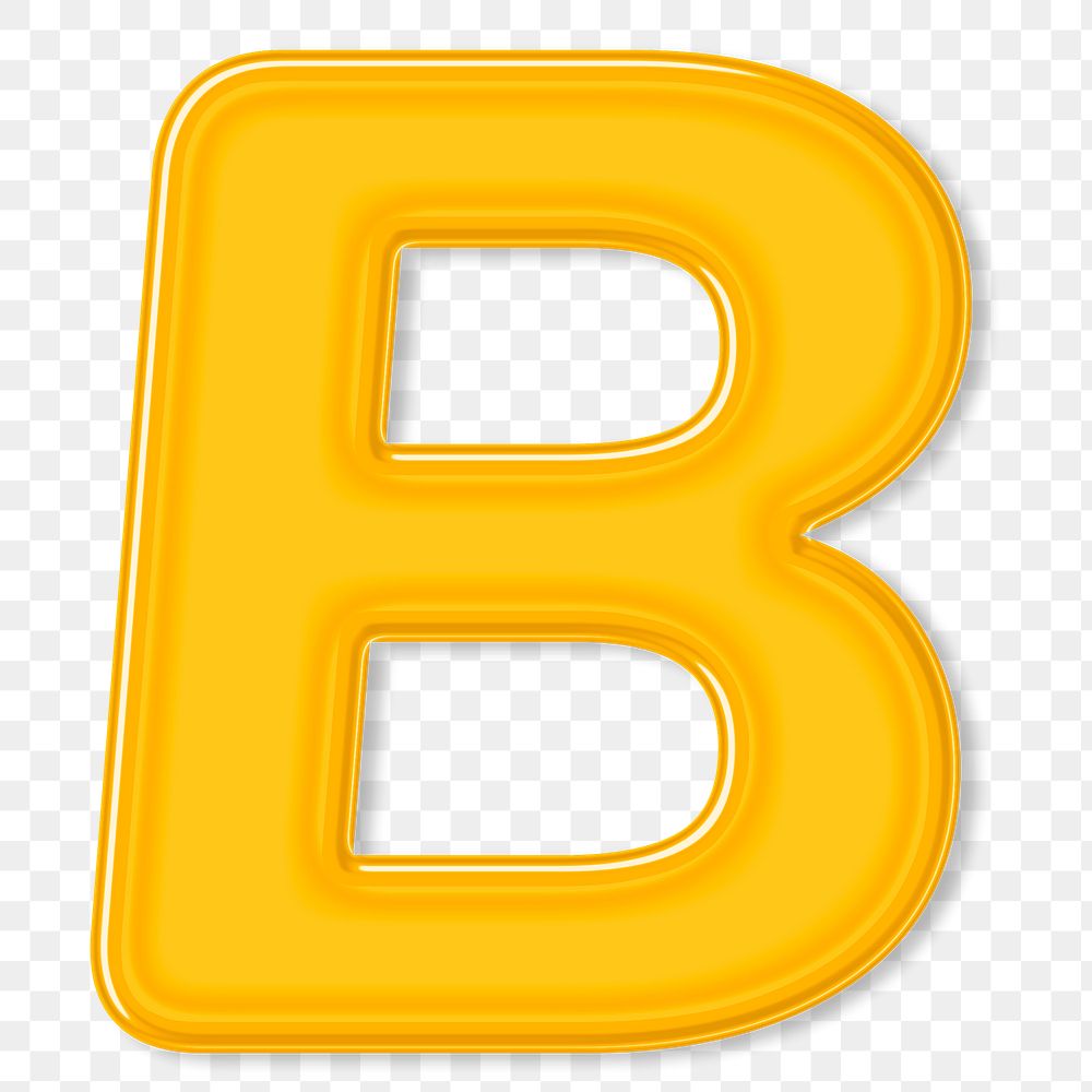 Letter B png bold jello glossy typography