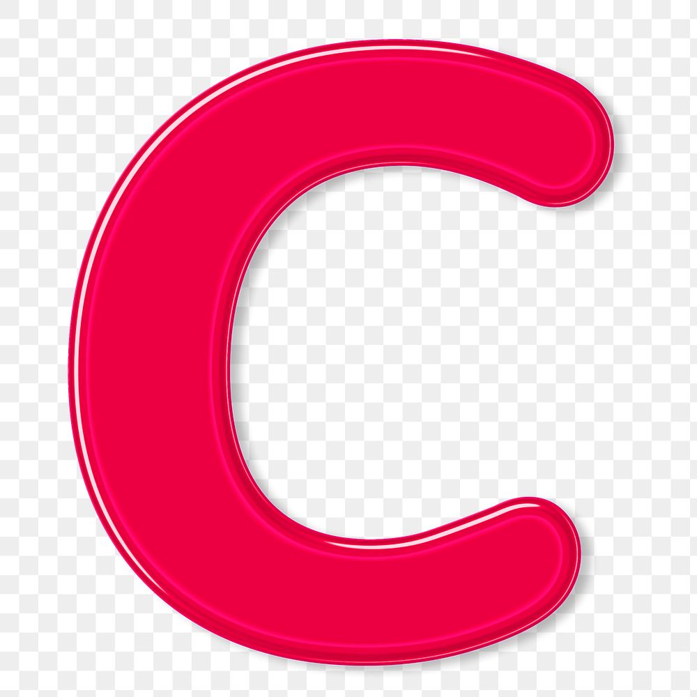 Jelly glossy bold letter C png font