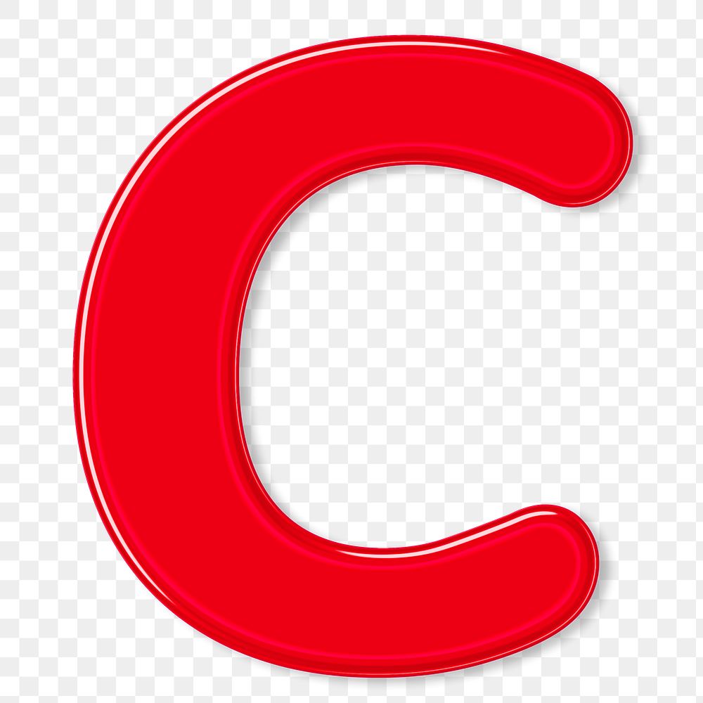 Jelly glossy bold letter C png sticker