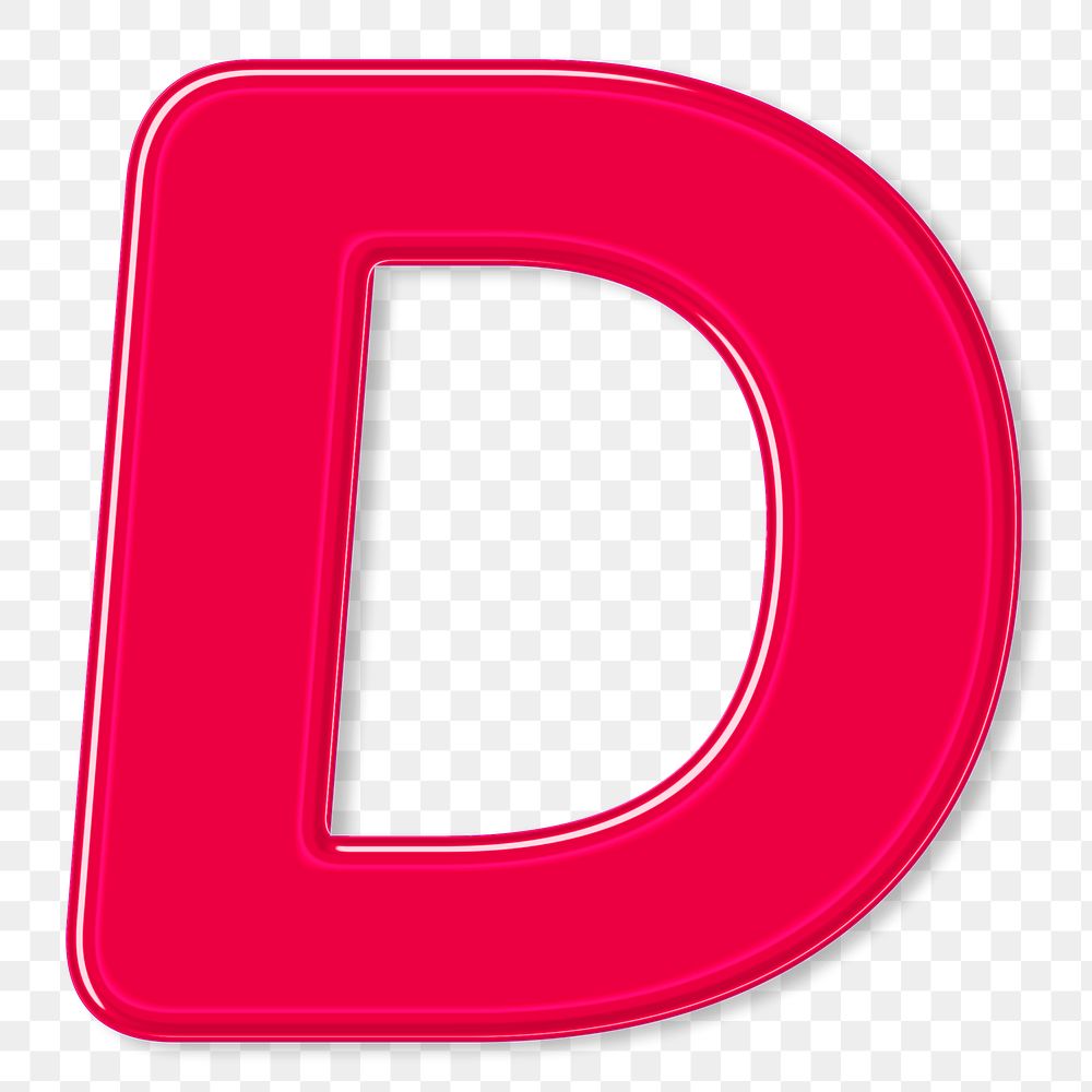 Png jelly embossed letter D typography