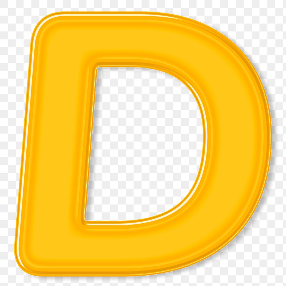 Png jelly embossed letter D typography