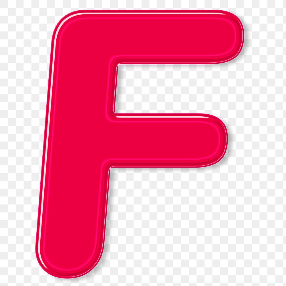 Jelly embossed png letter F sticker