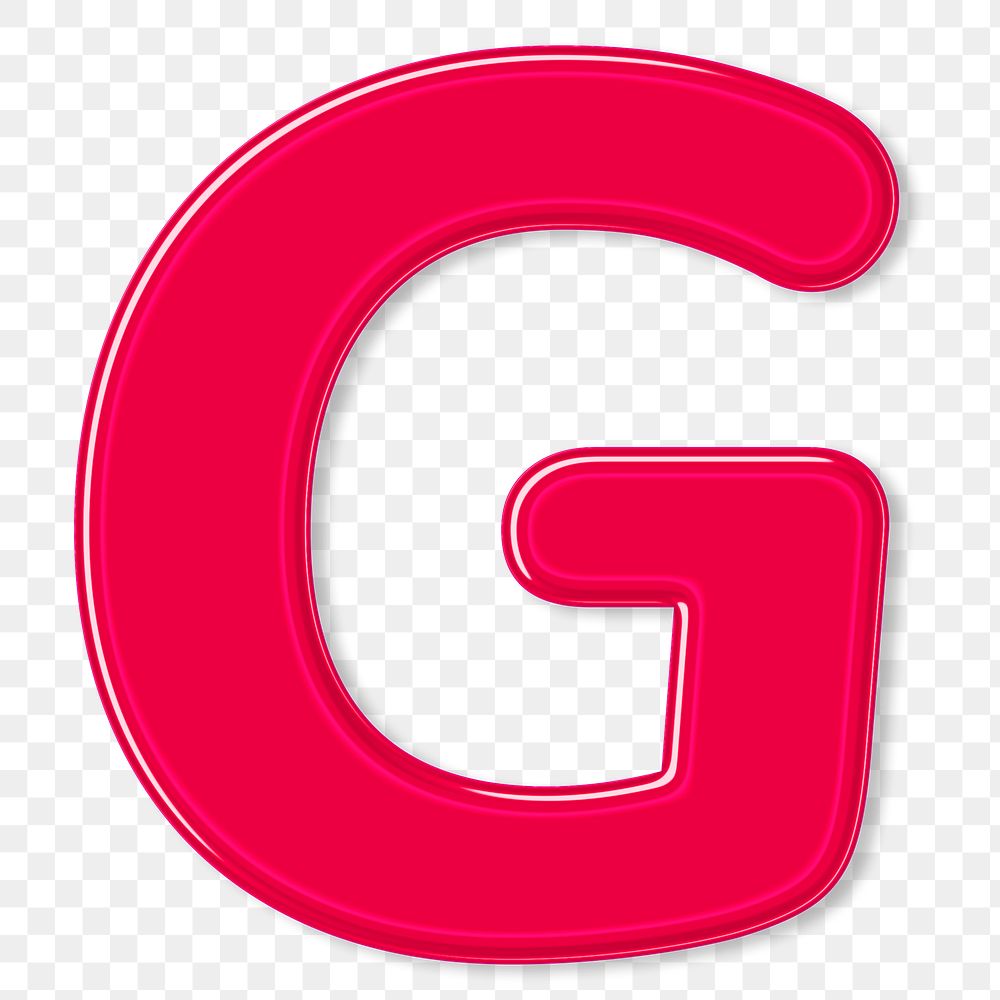 Png jelly bold glossy letter G font