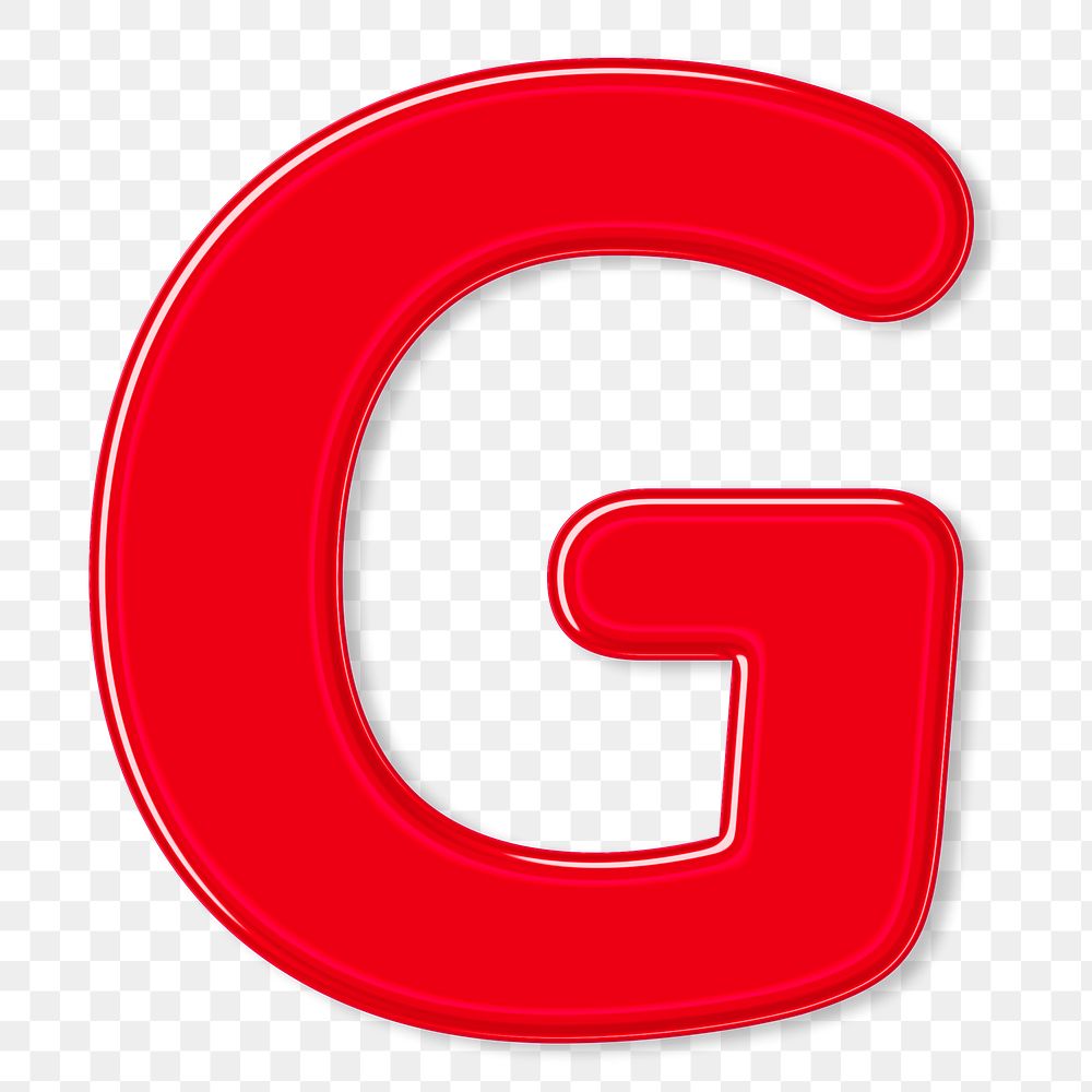 Png jelly bold glossy letter G sticker