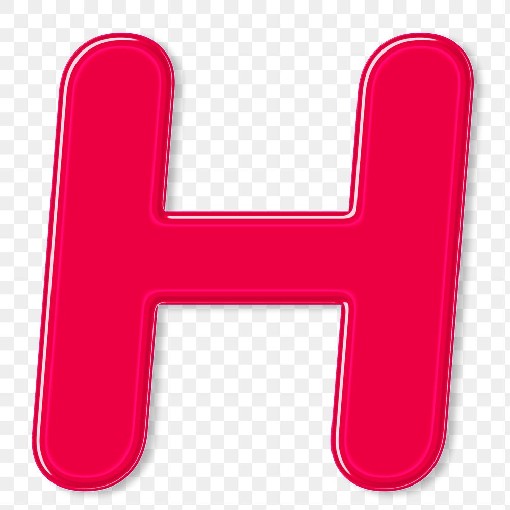 Bold jelly candy png embossed letter H typography