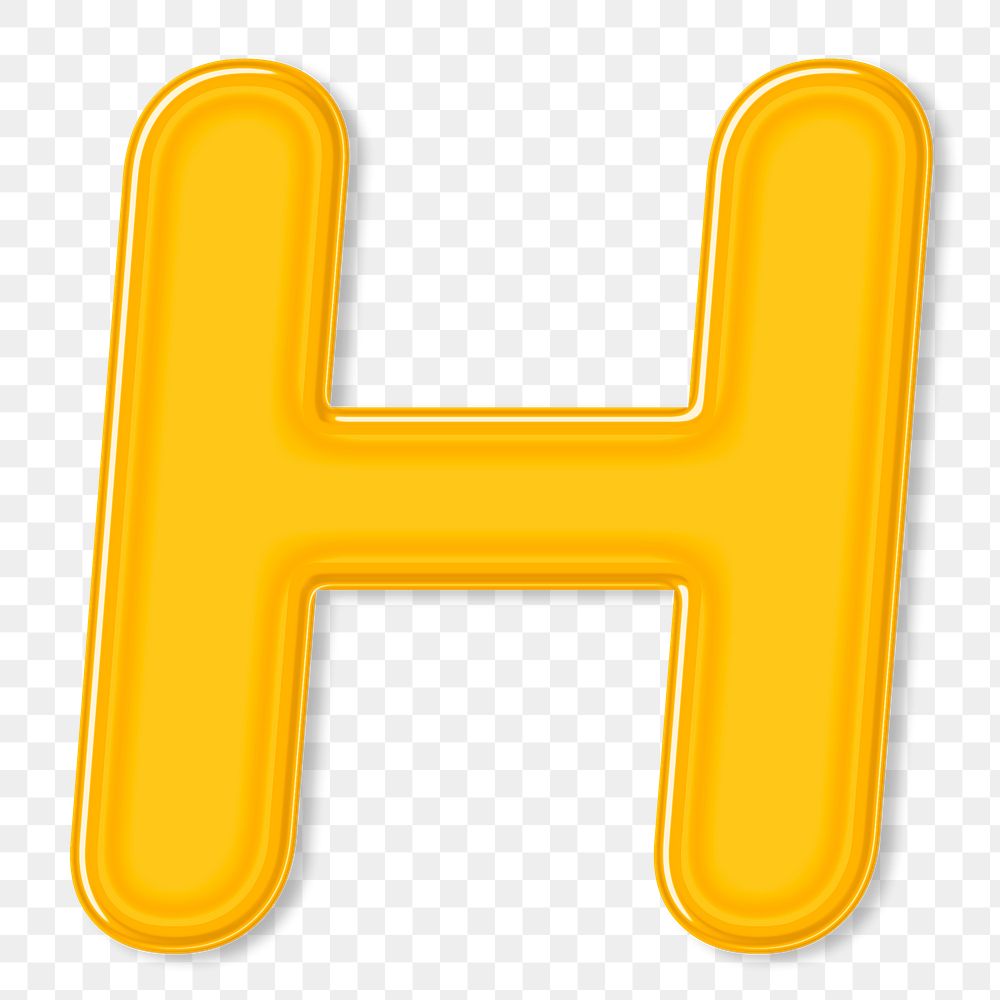 Bold jelly candy png embossed letter H typography