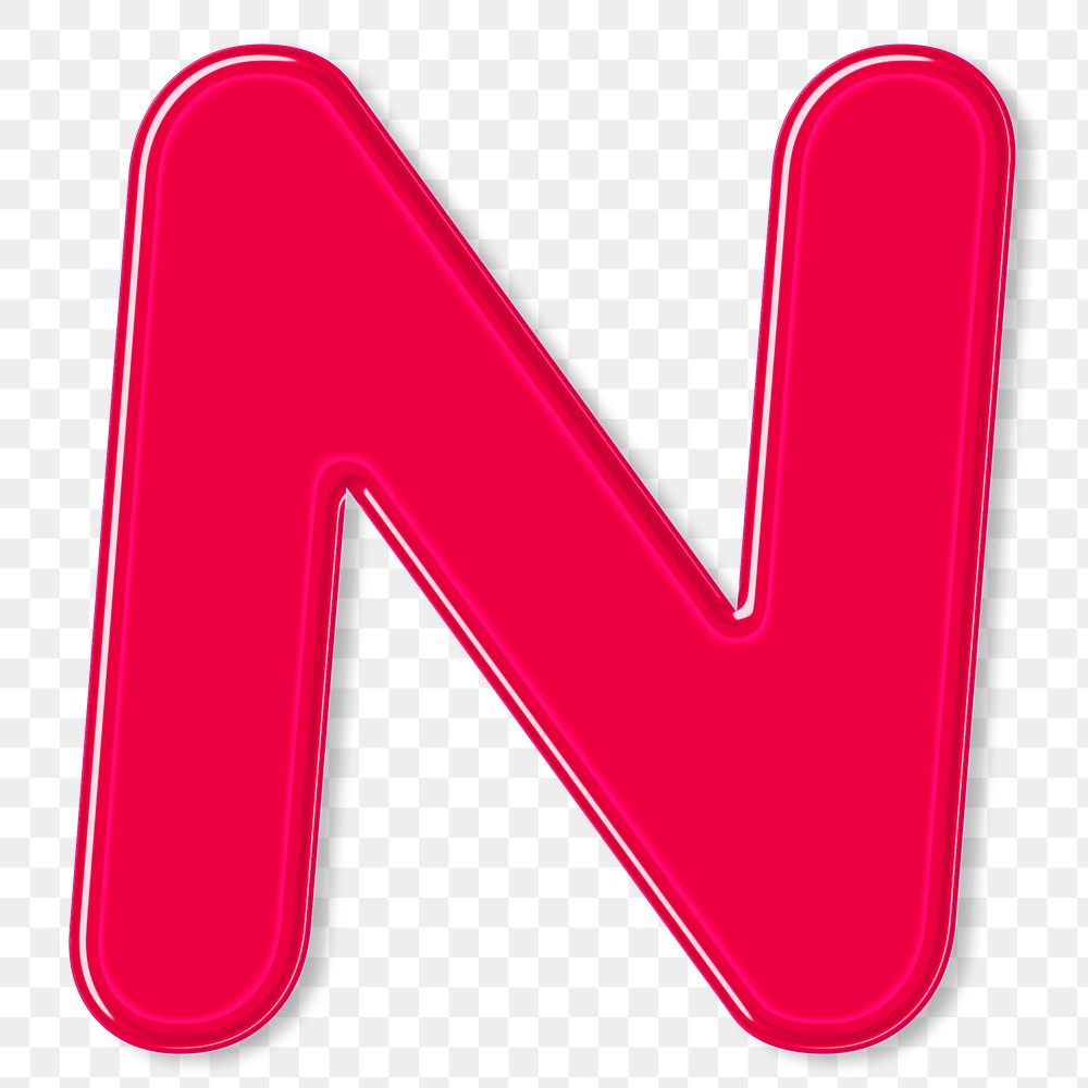 Bold jelly embossed letter N png sticker