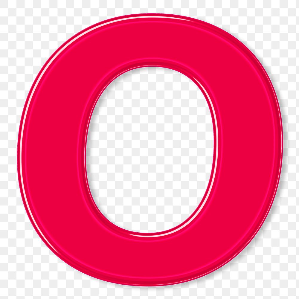 Jelly glossy letter O png typography