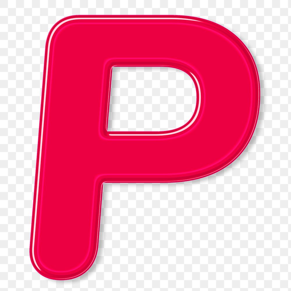 Bold jelly embossed letter P png typography