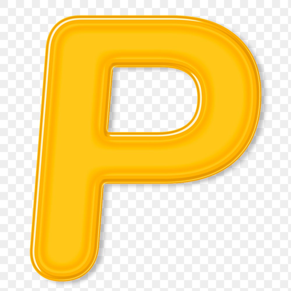 Bold jelly embossed letter P png typography