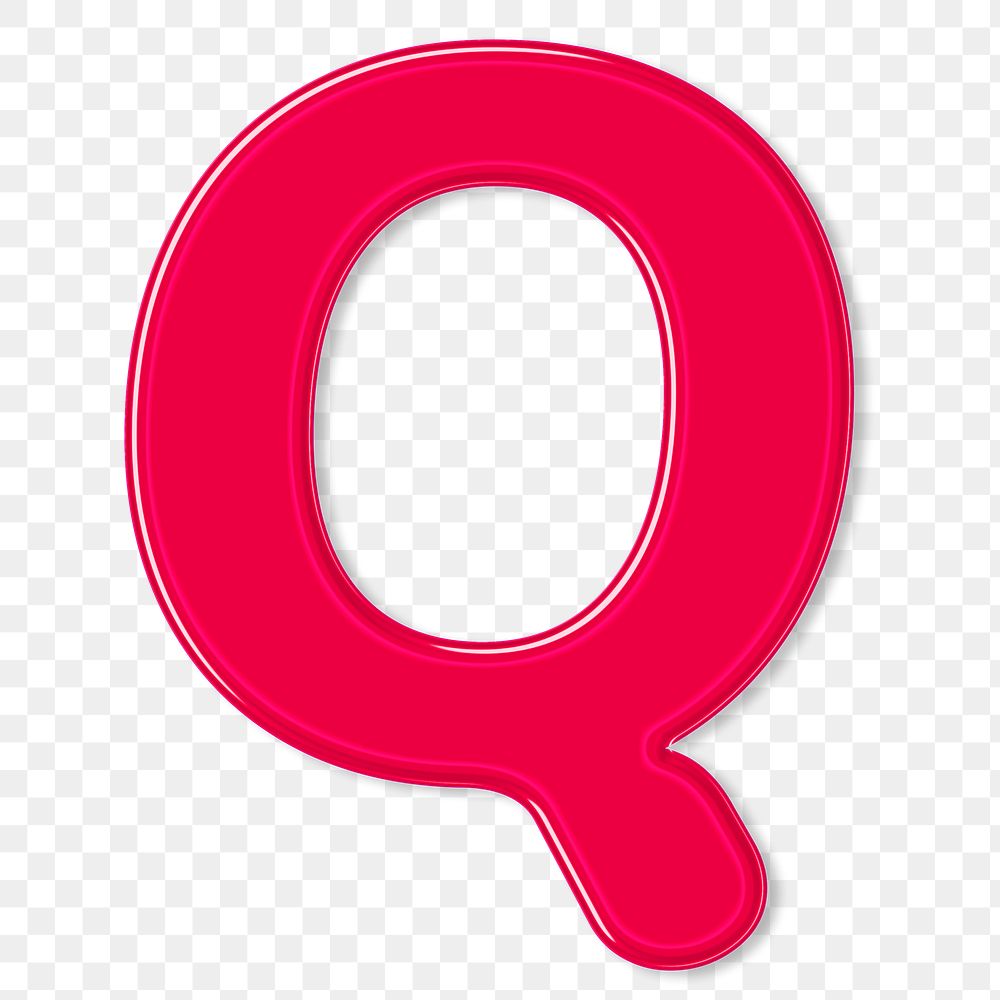 Bold jelly candy png embossed letter Q typography
