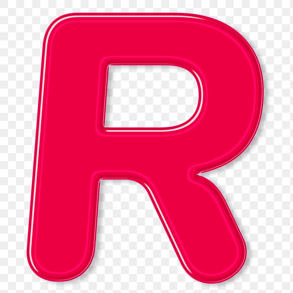 Jelly png bold embossed letter R sticker