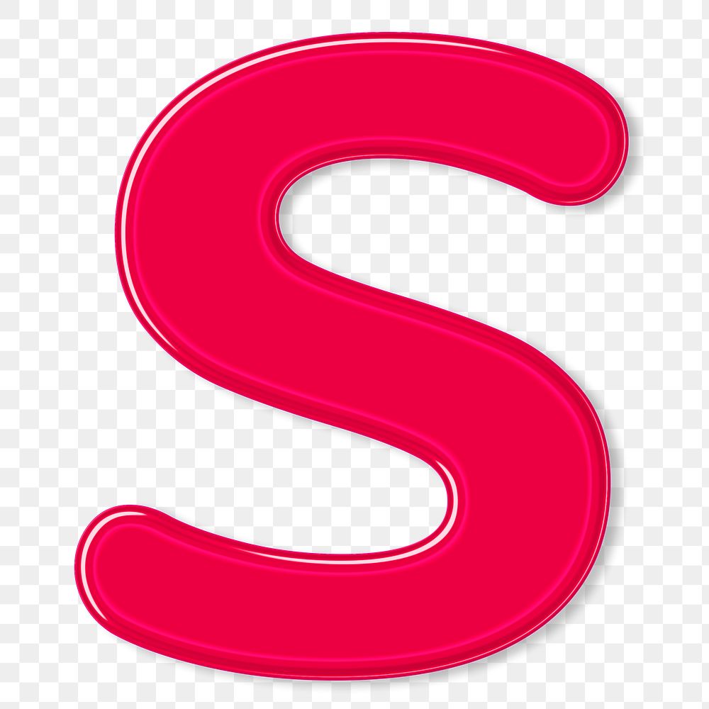 Bold jelly embossed letter S png typography