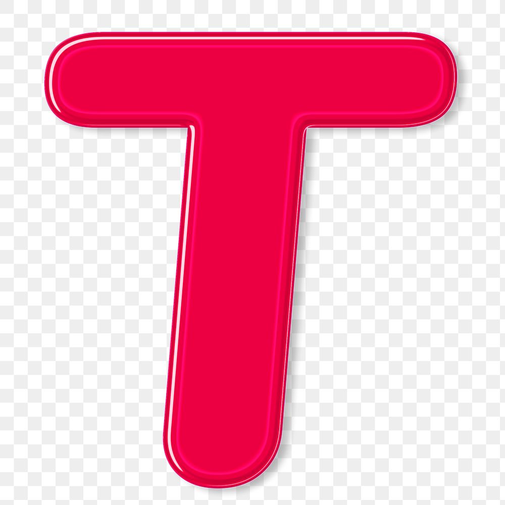Jelly embossed letter T png typography