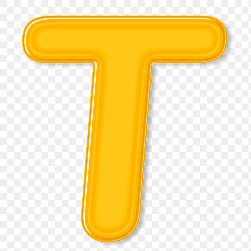 Jelly embossed letter T png typography