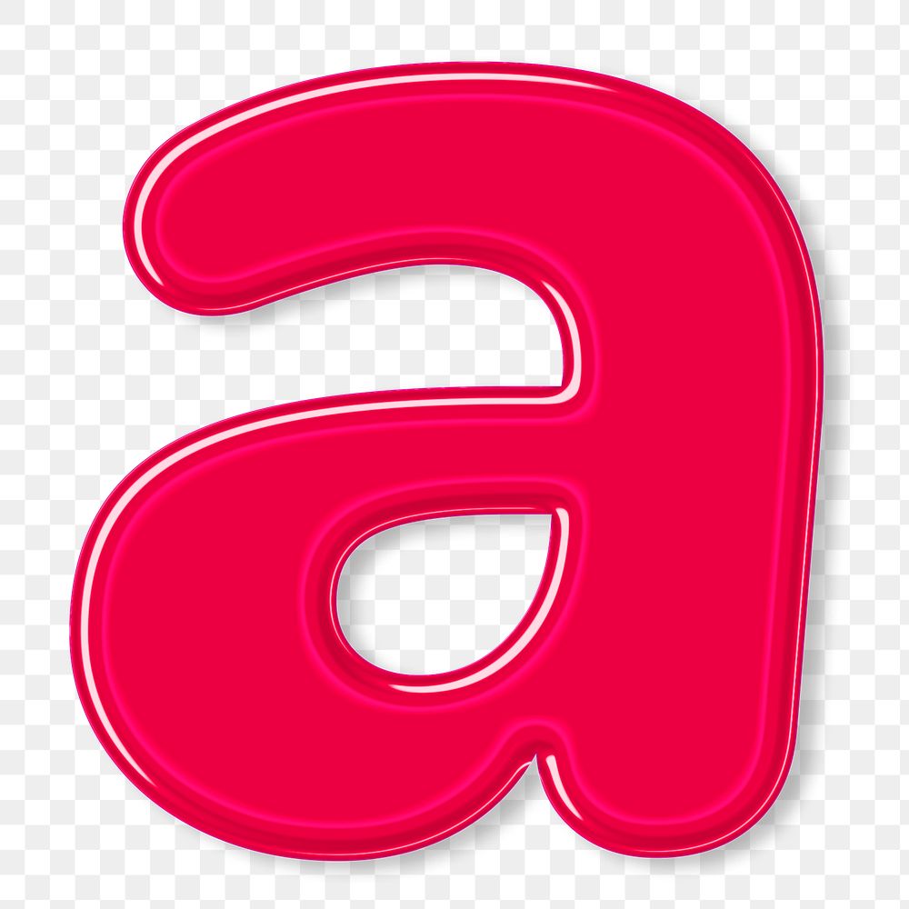 Letter a jelly png bold embossed typography