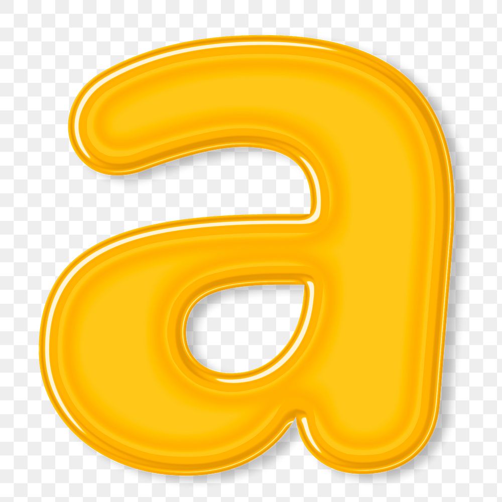 Letter a jelly png bold embossed typography