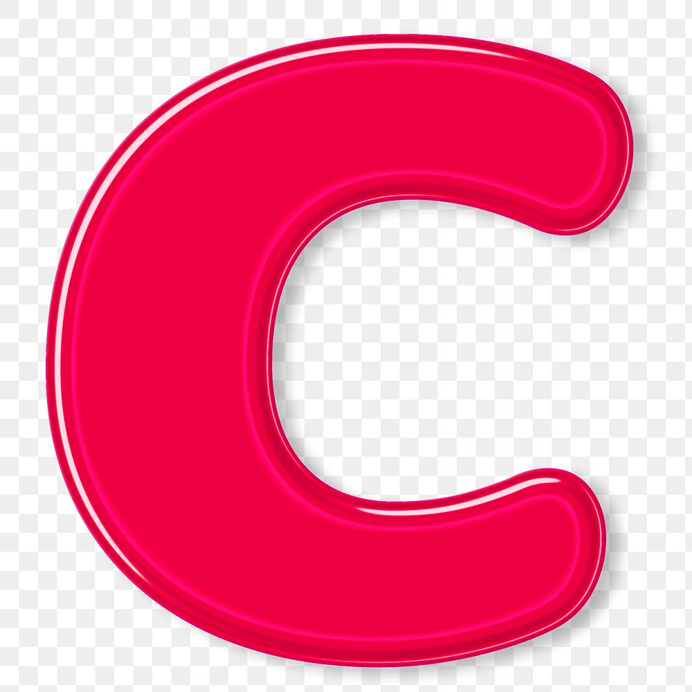 Jelly glossy bold letter c png sticker