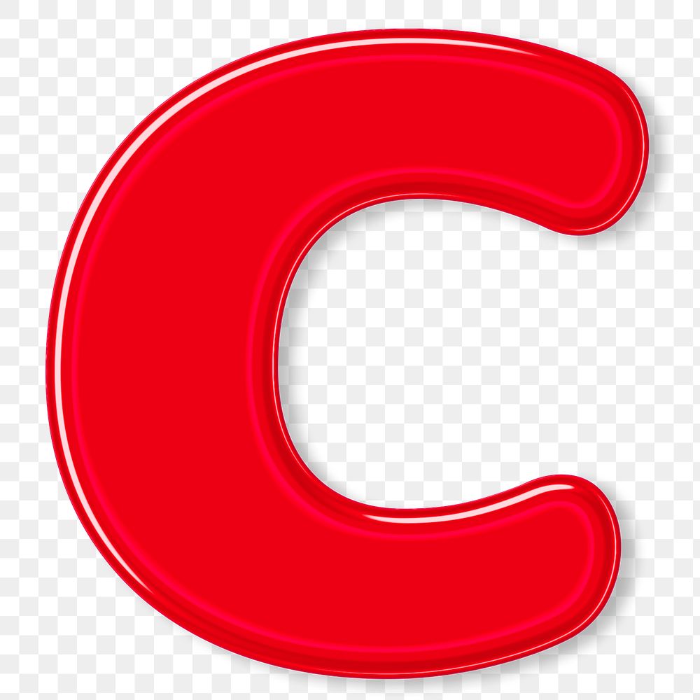 Jelly glossy bold letter c png font