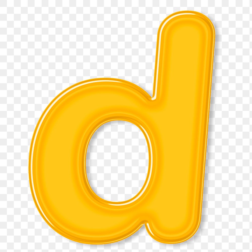 Png jelly embossed letter d sticker