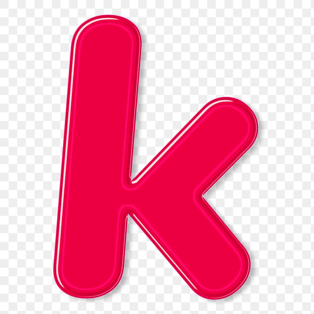 Jelly embossed letter k png typography