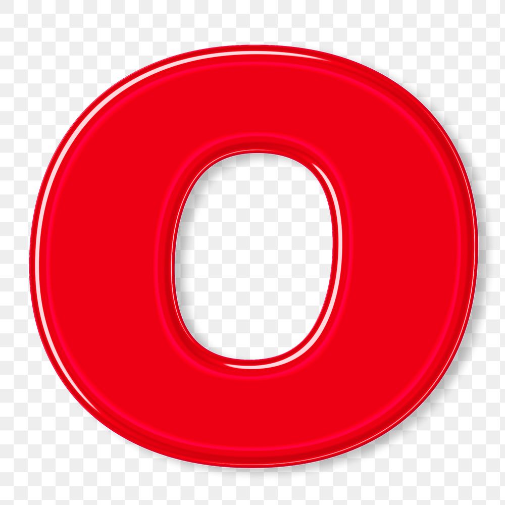 Jelly glossy letter o png typography