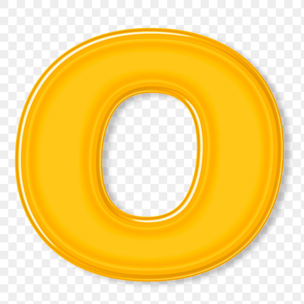 Jelly glossy letter o png typography