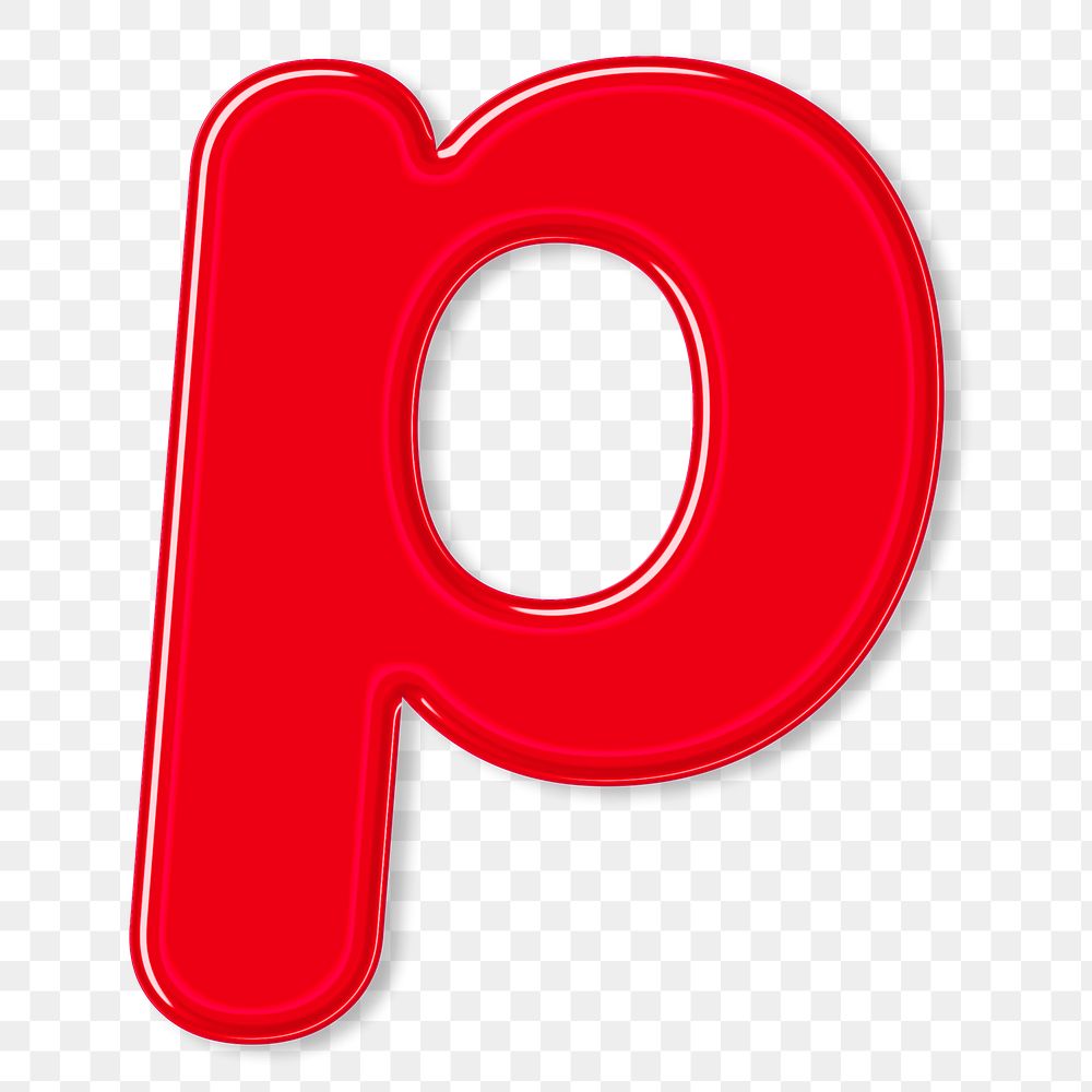 Bold jelly embossed letter p png typography