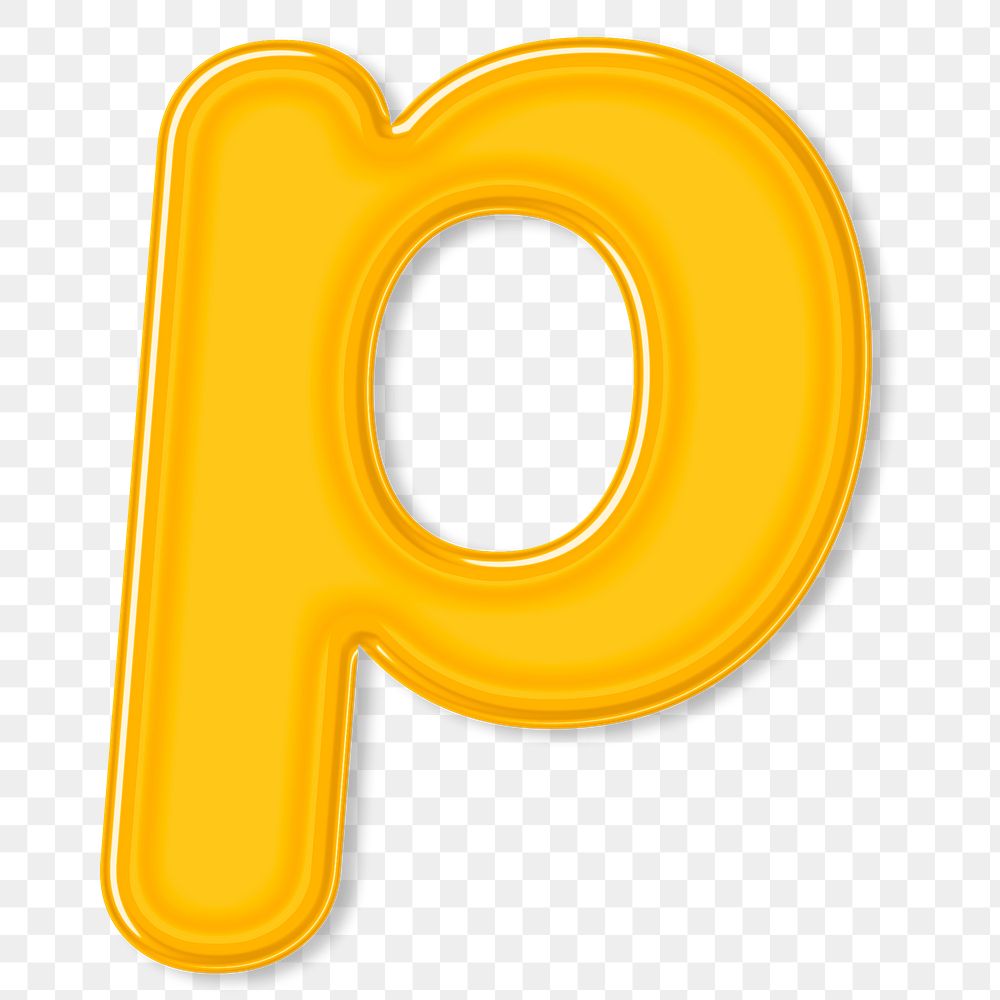 Bold jelly embossed letter p png sticker
