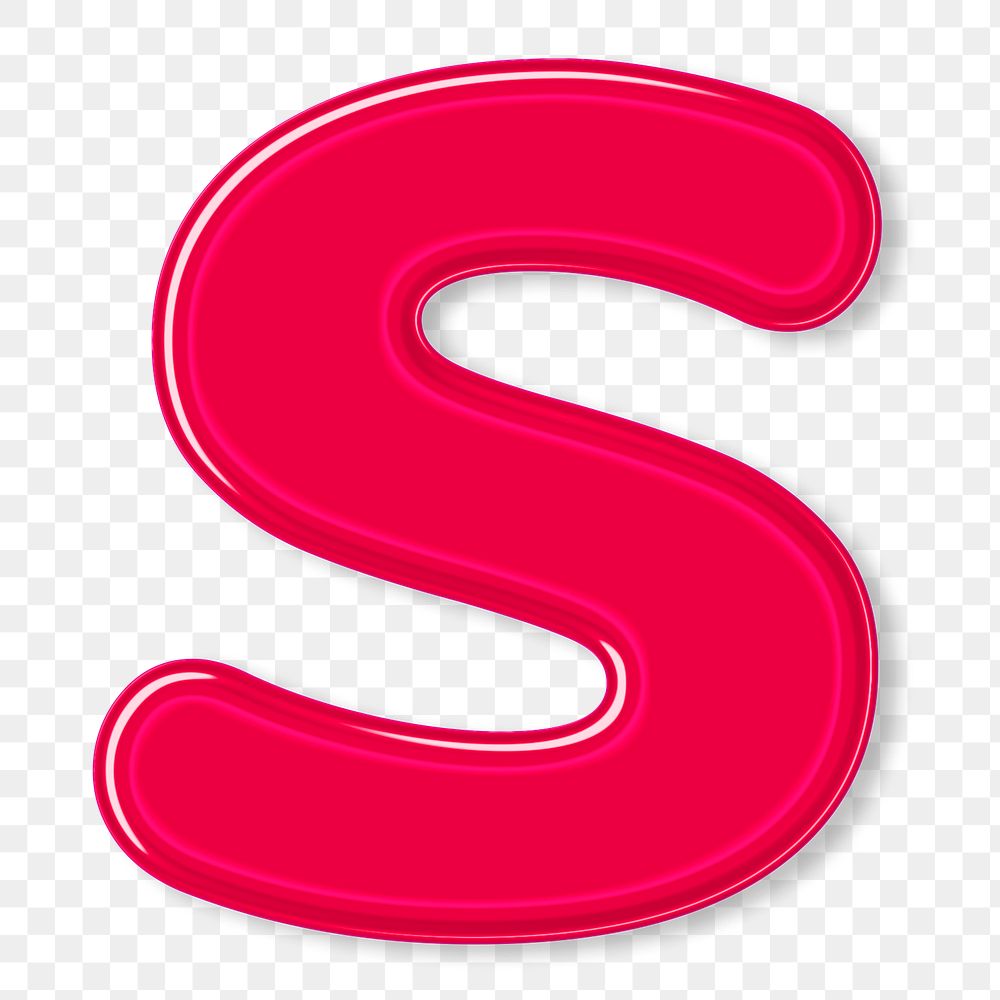 Bold jelly embossed letter s png sticker