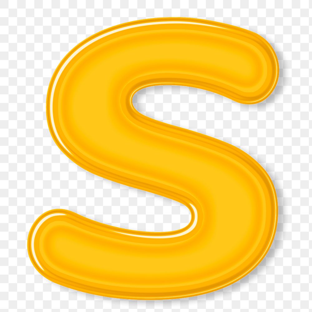 Bold jelly embossed letter s png typography