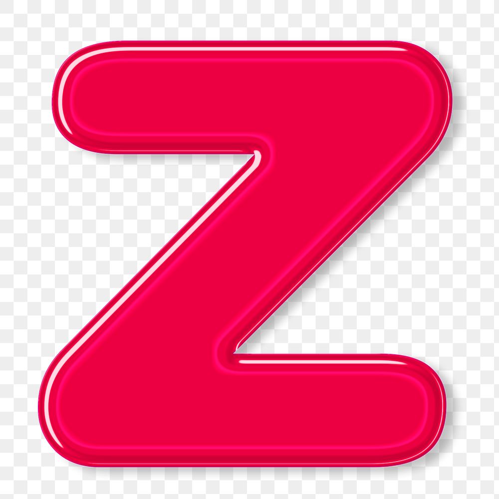 Png jelly glossy bold letter z typography