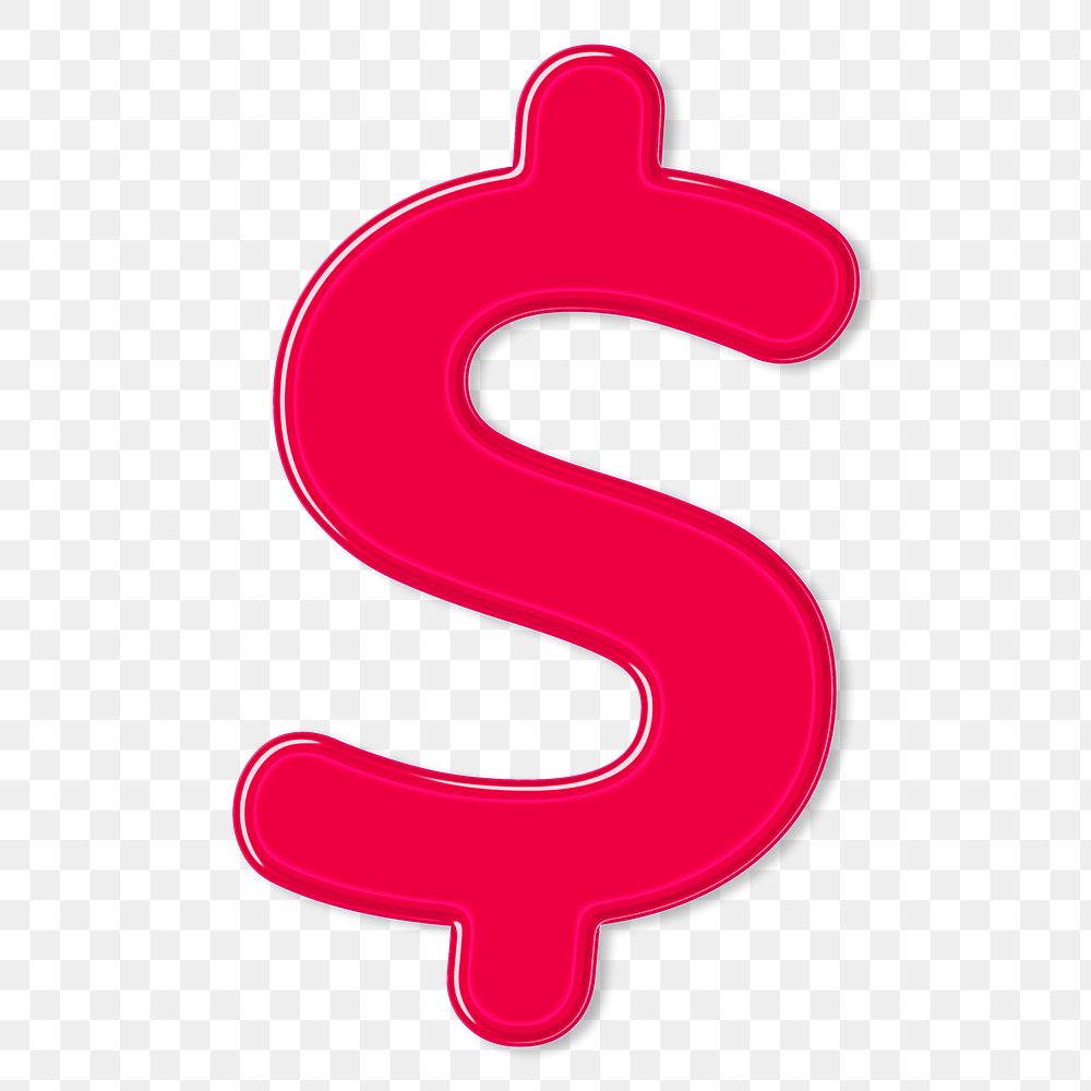 Jelly png bold embossed dollar sign typography