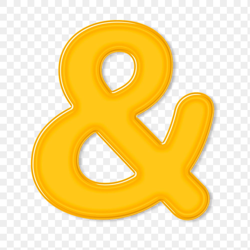 Jelly bold embossed ampersand sign png typography