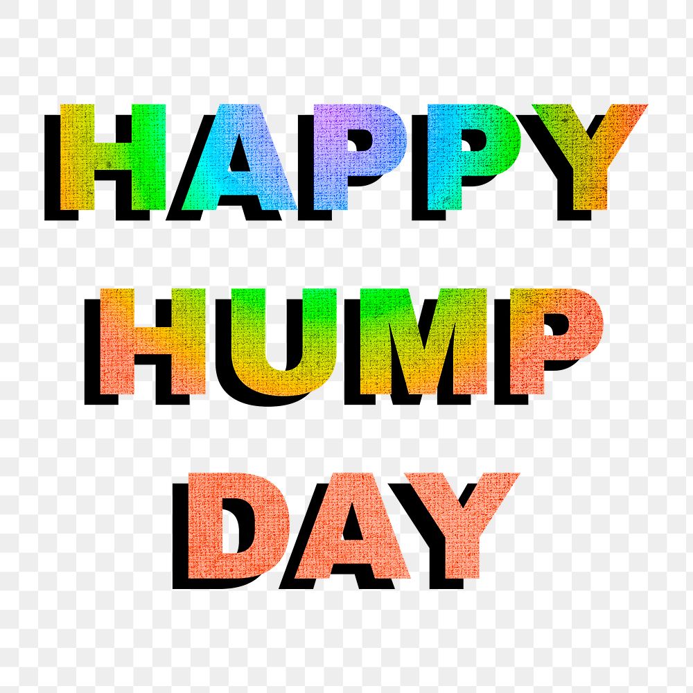 Happy hump day png gay pride font text textured font