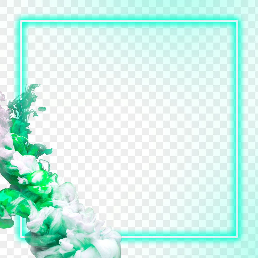 Glowing neon frame png gradient ink explosion