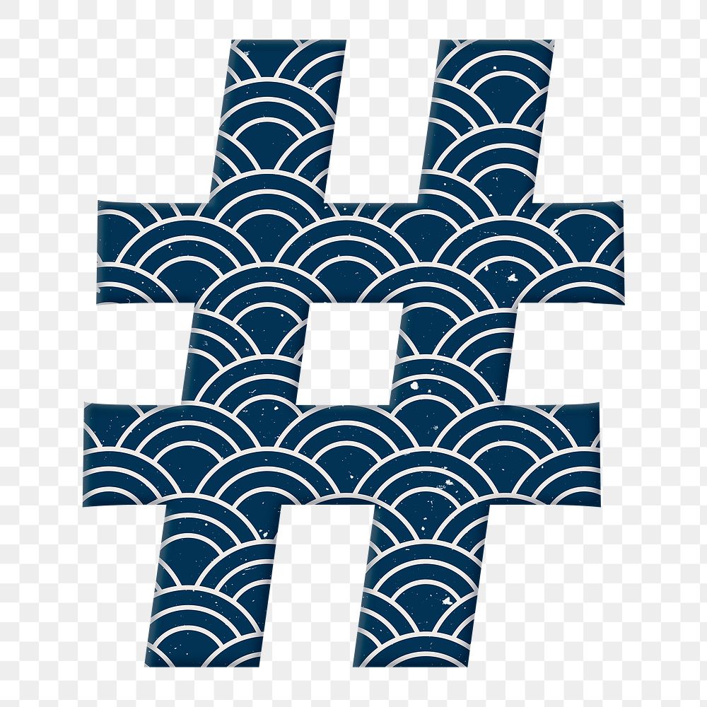 Png hashtag japanese inspired pattern typography