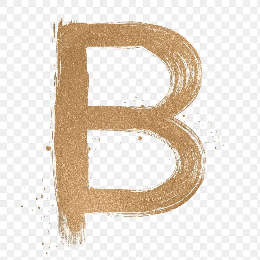 Painted gold b letter png | Free PNG Sticker - rawpixel