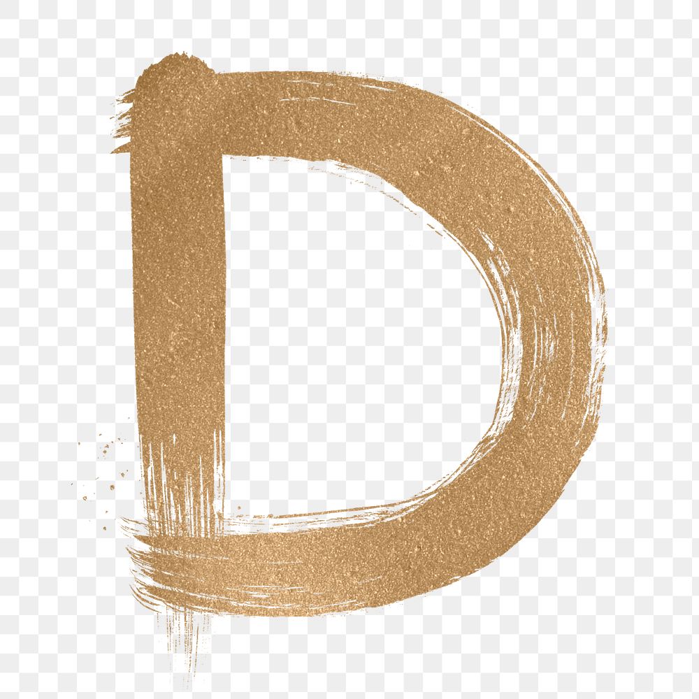 Painted gold d letter png