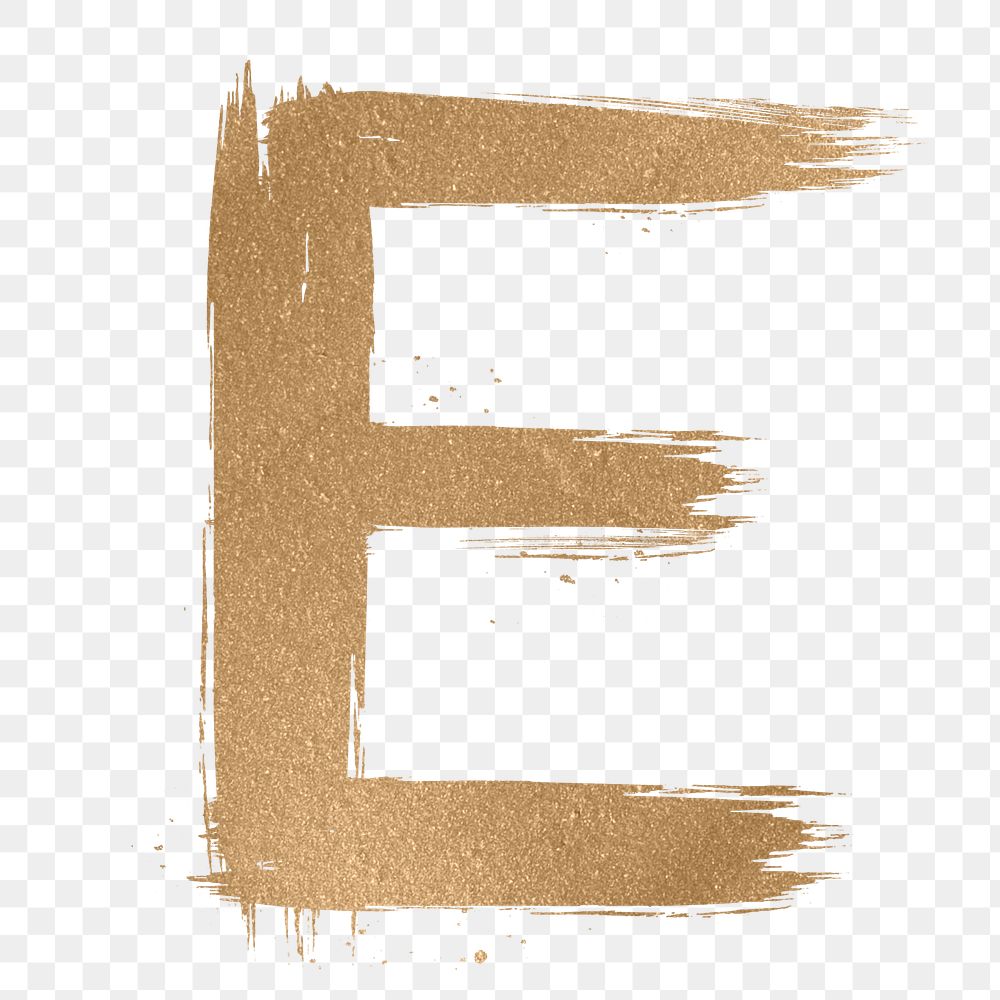 Painted gold e letter png