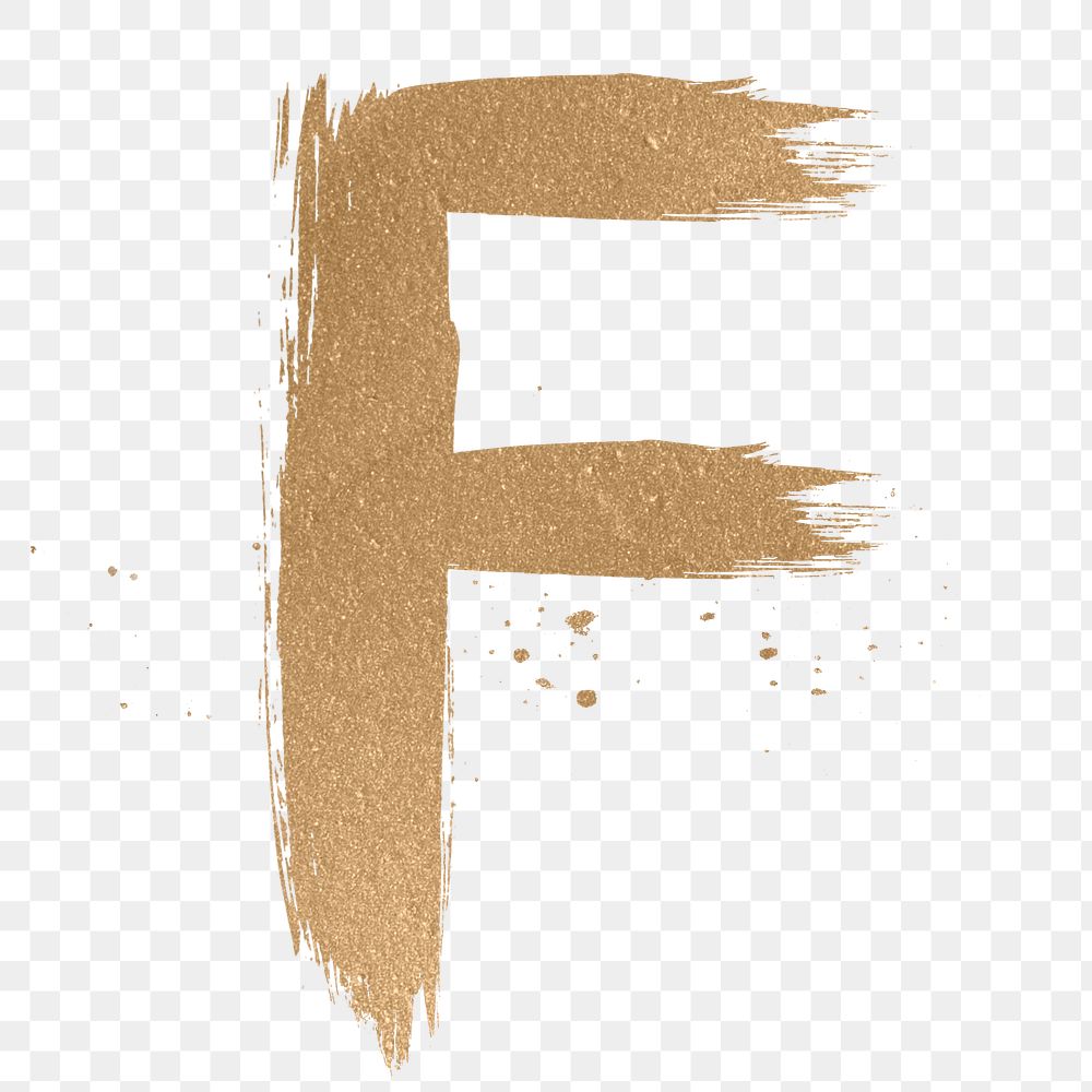 Painted gold f letter png