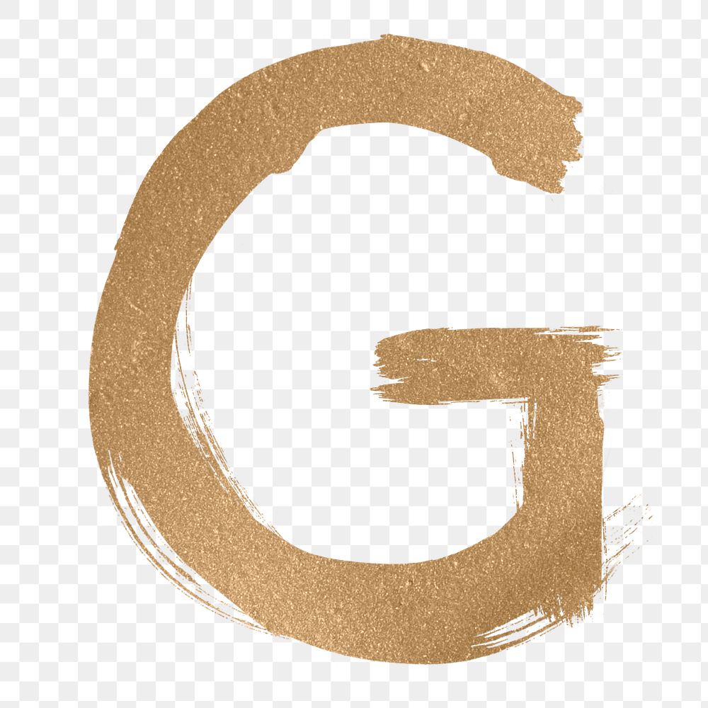 Painted gold g letter png