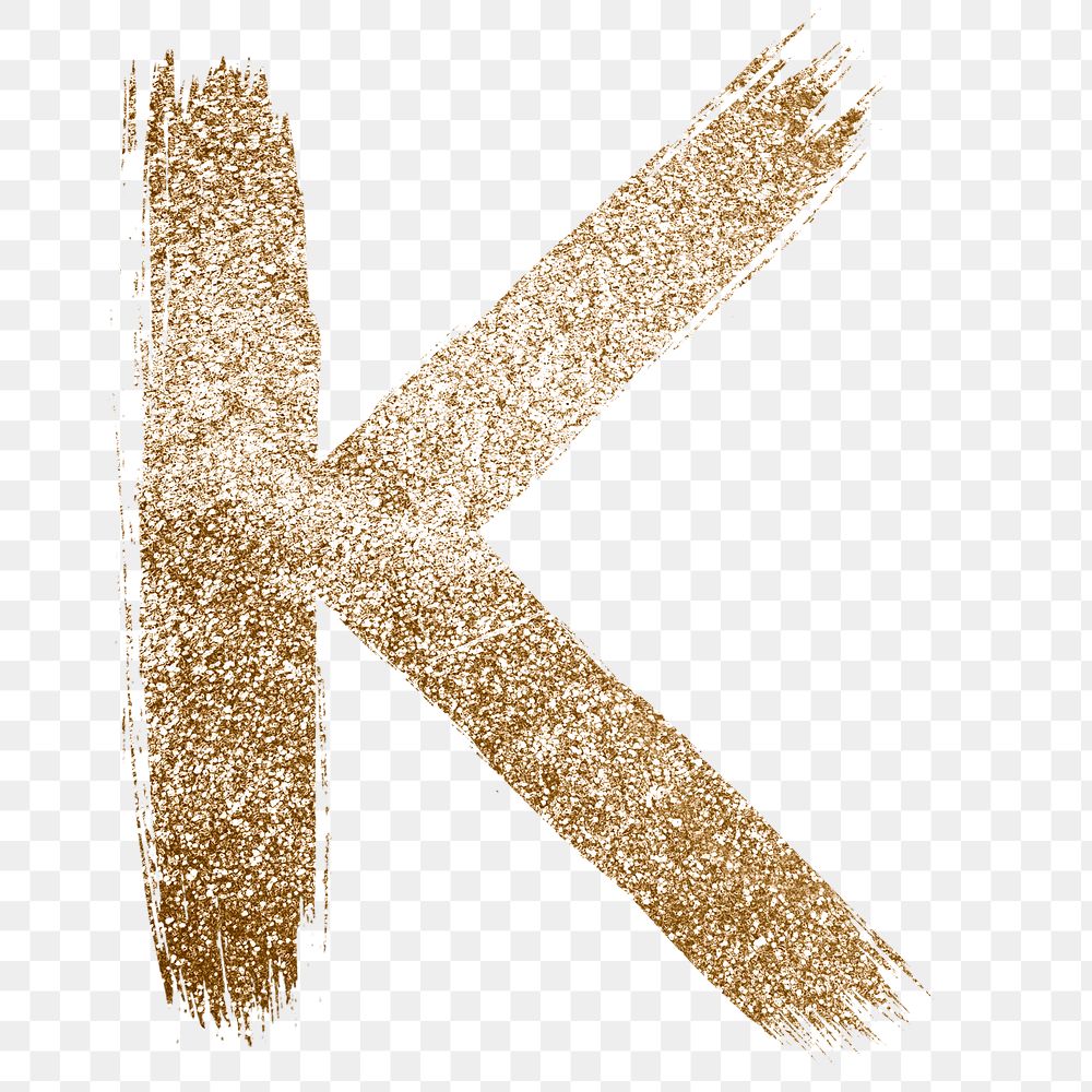 Gold png k letter brushed typography