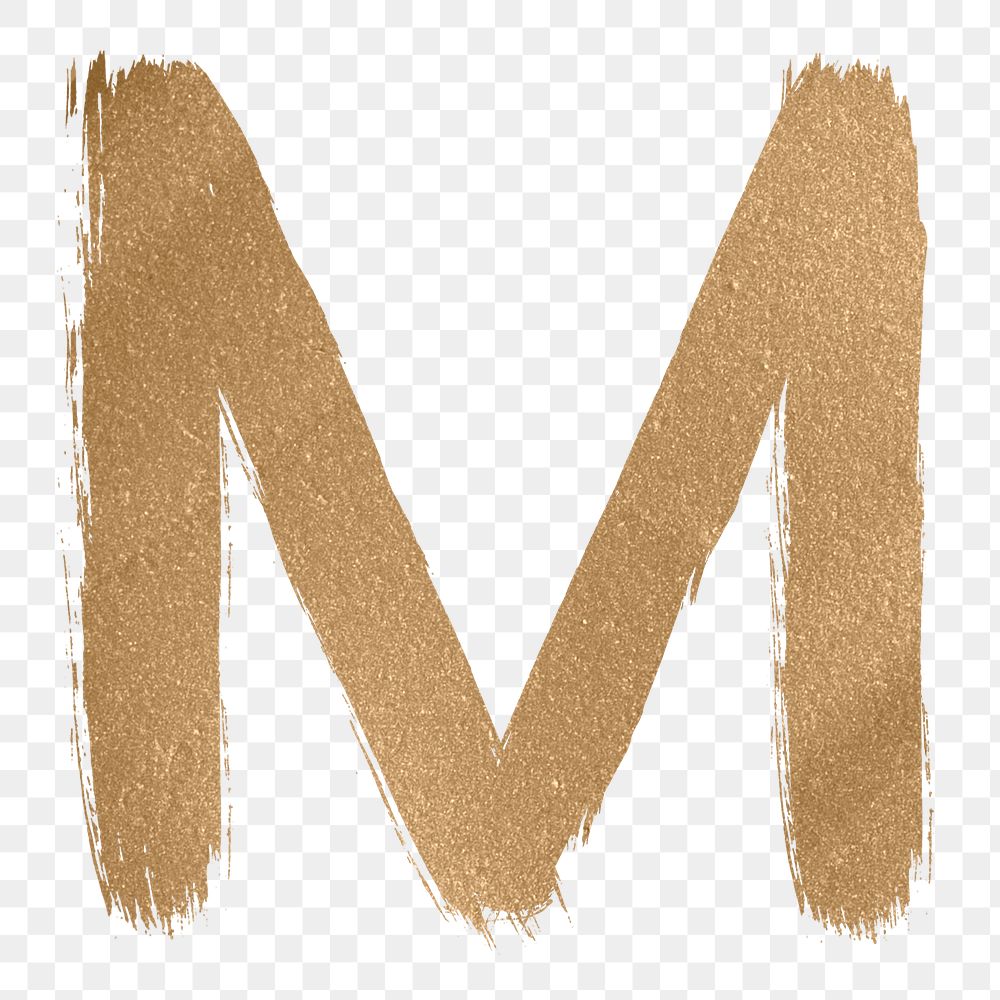 Painted gold m letter png