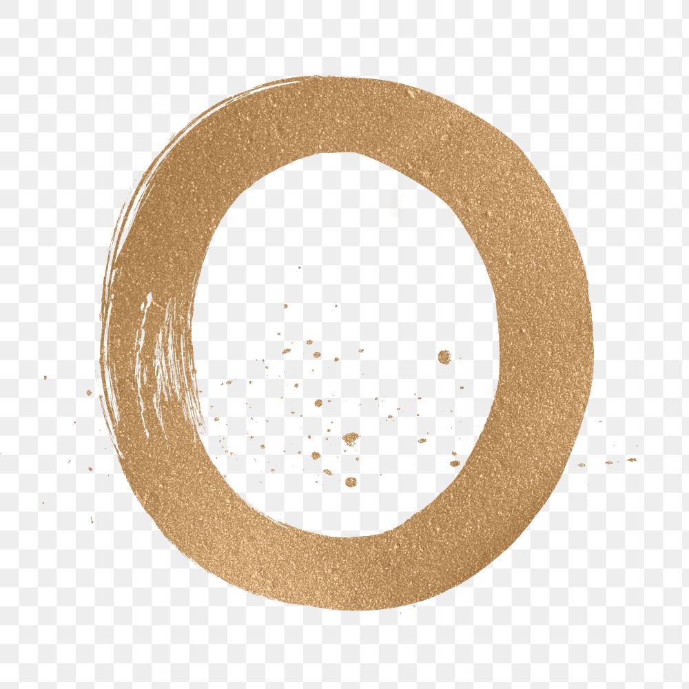 Painted gold o letter png