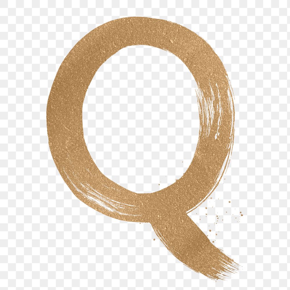 Painted gold q letter png