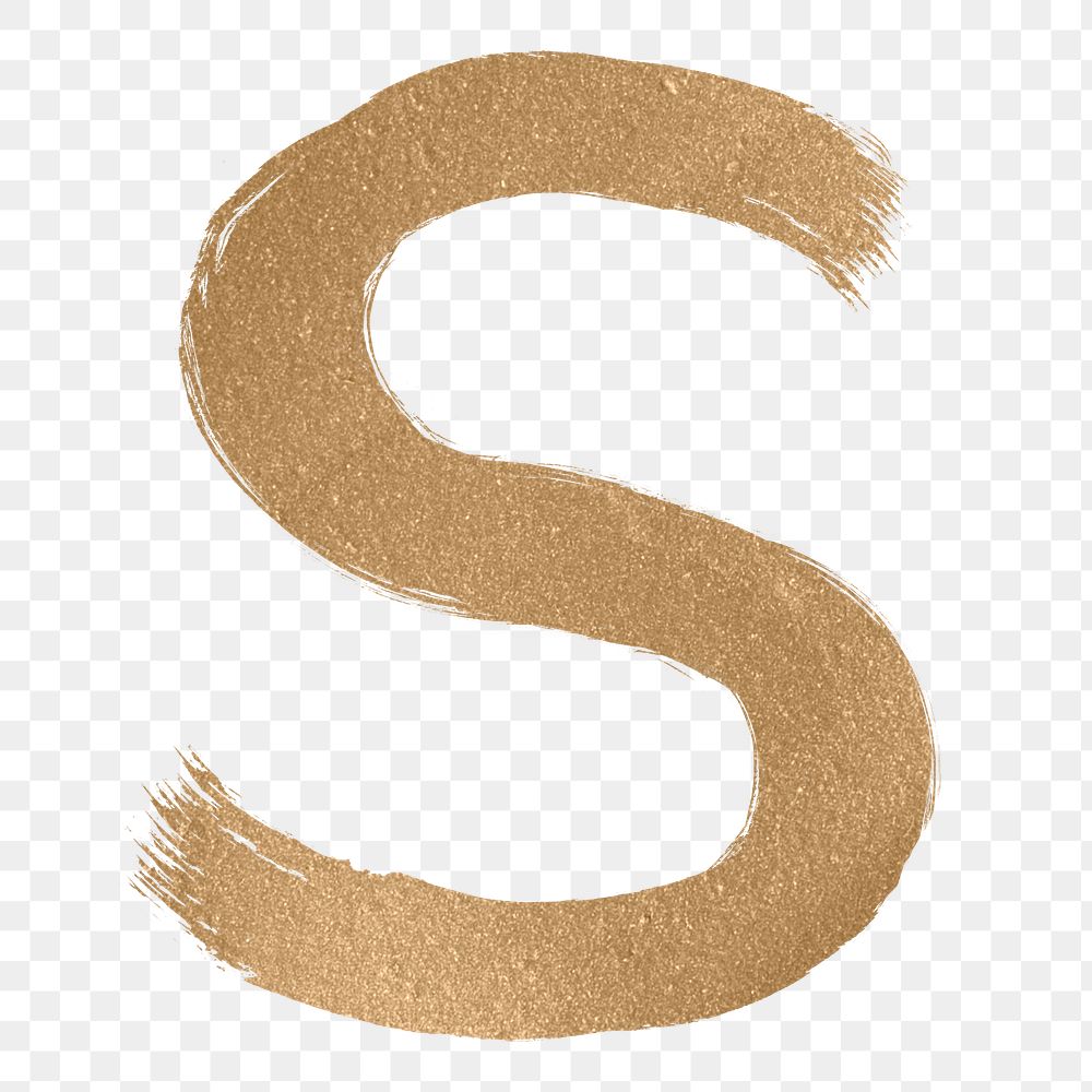 Painted gold s letter png