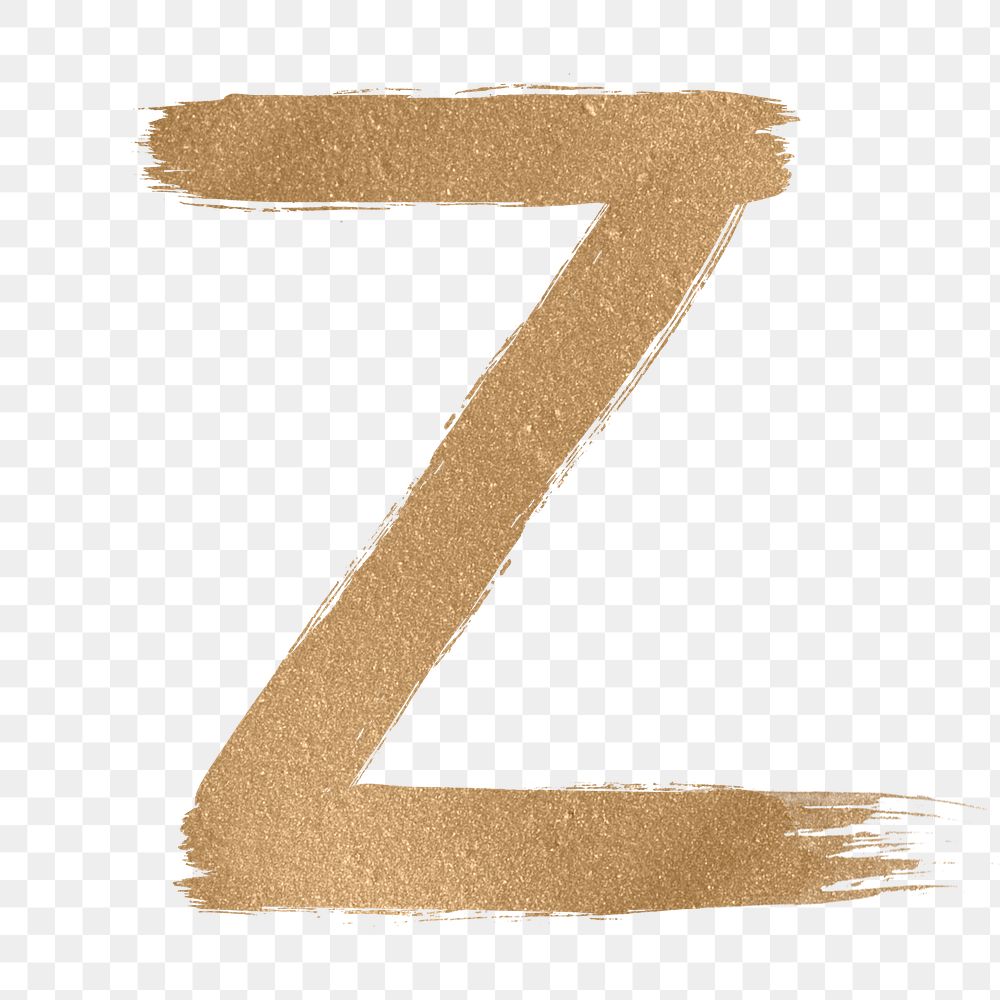 Painted gold z letter png
